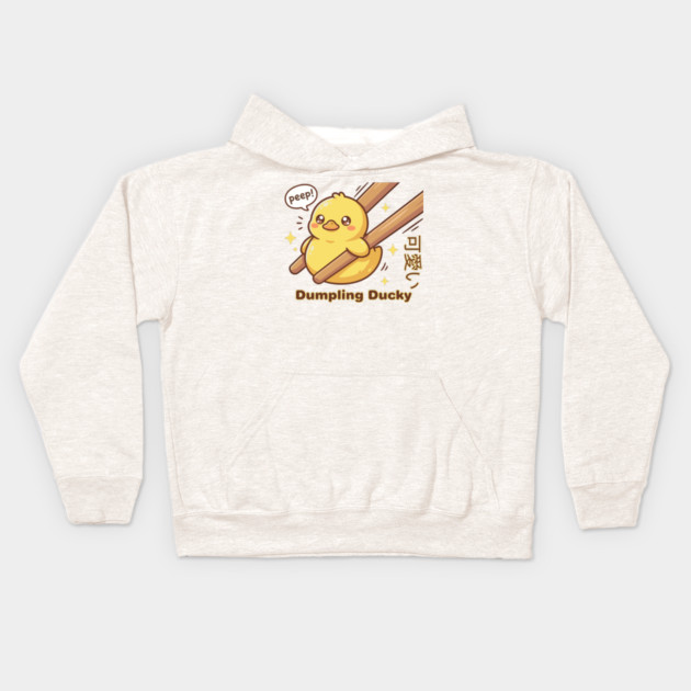 Cute Kawaii Duck Chopstick Dumpling Ducky Meme Kids Hoodie by creative
