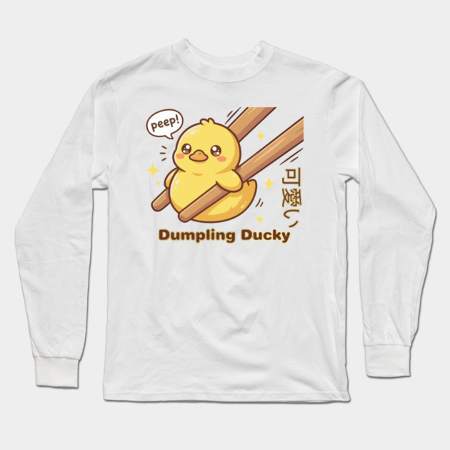 Cute Kawaii Duck Chopstick Dumpling Ducky Meme Long Sleeve T-Shirt by creative