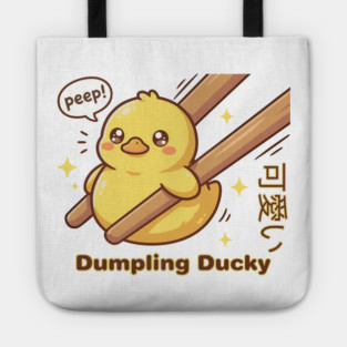 Cute Kawaii Duck Chopstick Dumpling Ducky Meme Tote
