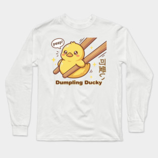Cute Kawaii Duck Chopstick Dumpling Ducky Meme Long Sleeve T-Shirt
