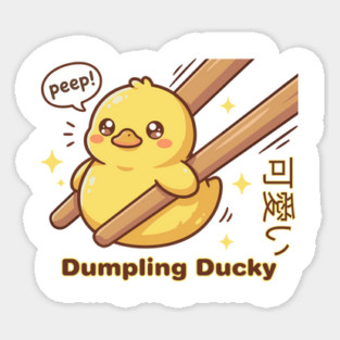 Cute Kawaii Duck Chopstick Dumpling Ducky Meme Magnet