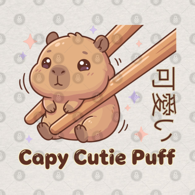 Cute Capybara Chopstick Kawaii Cutie Puff  Meme by creative