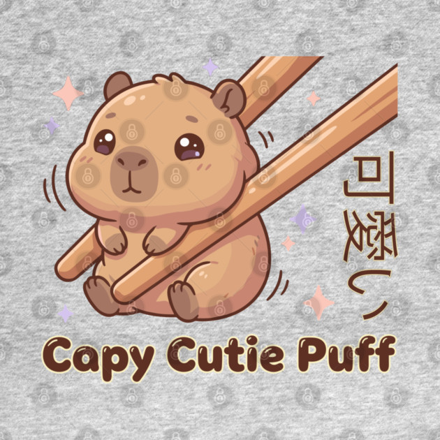 Cute Capybara Chopstick Kawaii Cutie Puff  Meme by creative