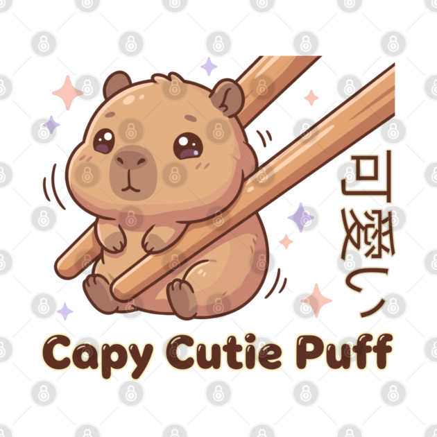 Cute Capybara Chopstick Kawaii Cutie Puff  Meme by creative