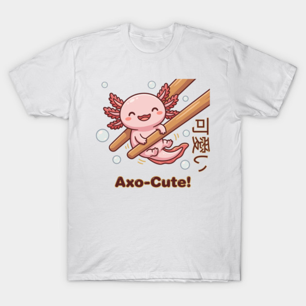 Cute Axolotl Chopstick Kawaii Axo-Cute Food Meme T-Shirt by creative
