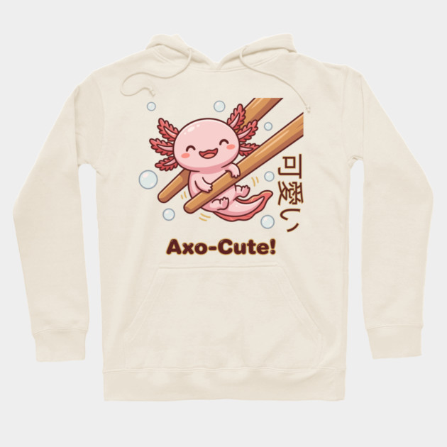 Cute Axolotl Chopstick Kawaii Axo-Cute Food Meme Hoodie by creative
