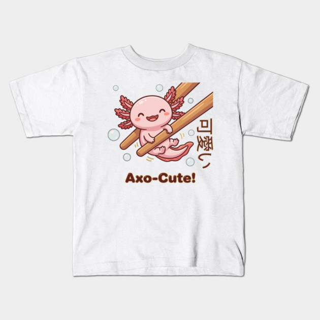 Cute Axolotl Chopstick Kawaii Axo-Cute Food Meme Kids T-Shirt by creative