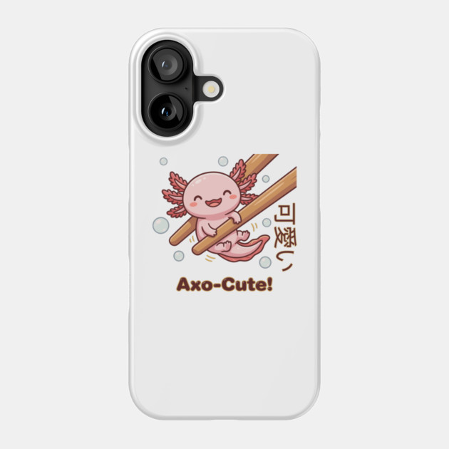 Cute Axolotl Chopstick Kawaii Axo-Cute Food Meme Phone Case by creative