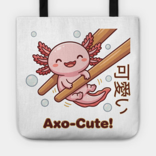 Cute Axolotl Chopstick Kawaii Axo-Cute Food Meme Tote