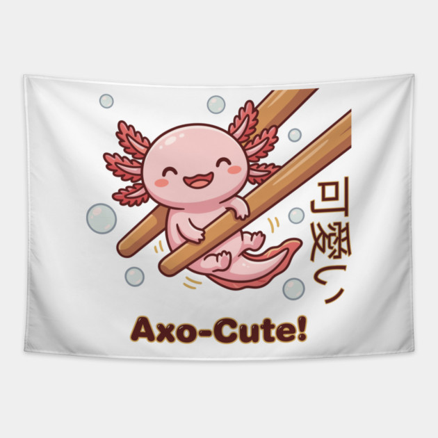 Cute Axolotl Chopstick Kawaii Axo-Cute Food Meme Tapestry by creative