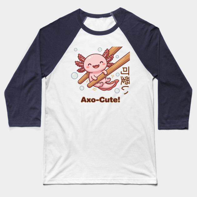 Cute Axolotl Chopstick Kawaii Axo-Cute Food Meme Baseball T-Shirt by creative