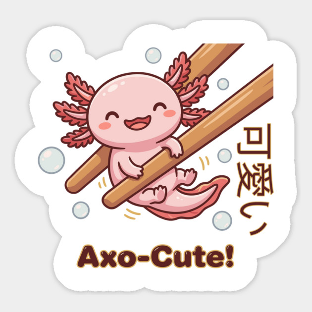 Cute Axolotl Chopstick Kawaii Axo-Cute Food Meme Magnet by creative