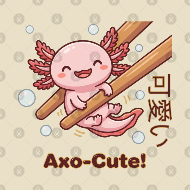 Cute Axolotl Chopstick Kawaii Axo-Cute Food Meme by creative