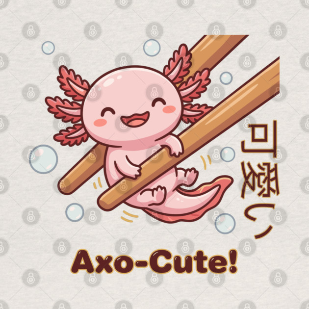 Cute Axolotl Chopstick Kawaii Axo-Cute Food Meme by creative