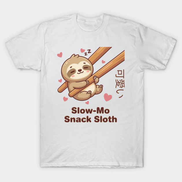Cute Kawaii Sloth Chopstick Dumpling Cute Meme T-Shirt by creative