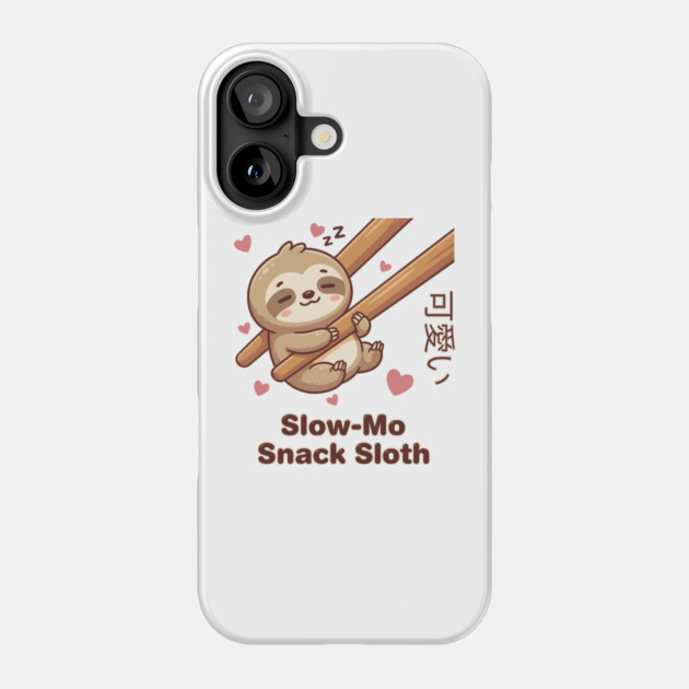 Cute Kawaii Sloth Chopstick Dumpling Cute Meme Phone Case by creative