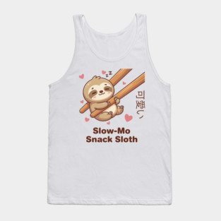 Cute Kawaii Sloth Chopstick Dumpling Cute Meme Tank Top