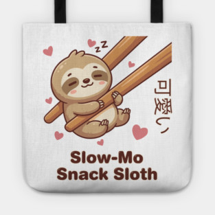 Cute Kawaii Sloth Chopstick Dumpling Cute Meme Tote