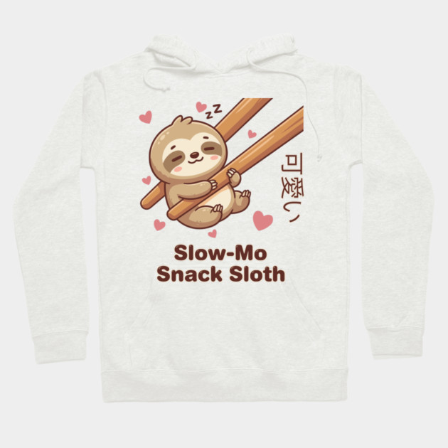 Cute Kawaii Sloth Chopstick Dumpling Cute Meme Hoodie by creative