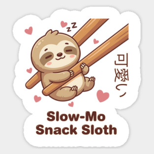 Cute Kawaii Sloth Chopstick Dumpling Cute Meme Sticker