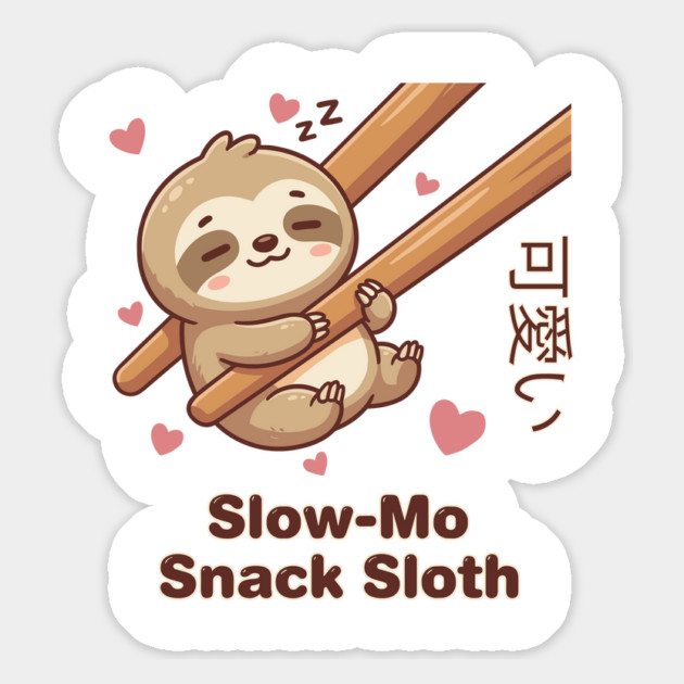 Cute Kawaii Sloth Chopstick Dumpling Cute Meme Magnet by creative