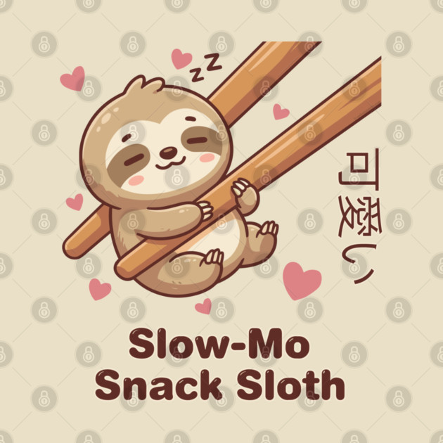 Cute Kawaii Sloth Chopstick Dumpling Cute Meme by creative
