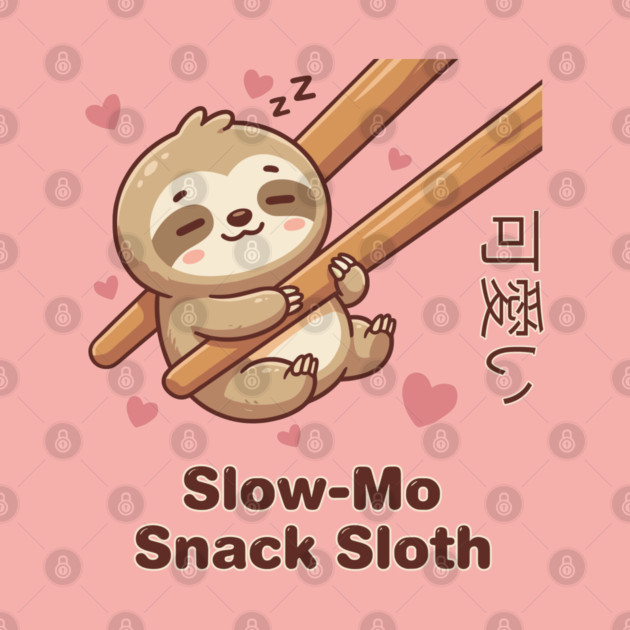 Cute Kawaii Sloth Chopstick Dumpling Cute Meme by creative