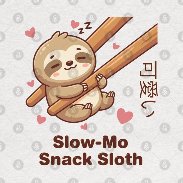 Cute Kawaii Sloth Chopstick Dumpling Cute Meme by creative