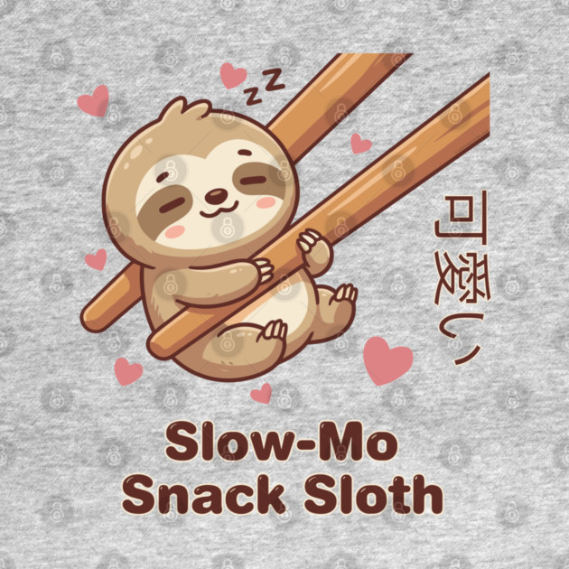 Cute Kawaii Sloth Chopstick Dumpling Cute Meme by creative