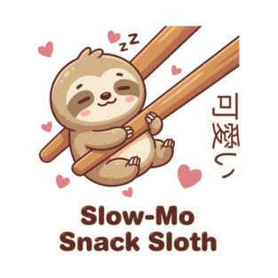 Cute Kawaii Sloth Chopstick Dumpling Cute Meme T-Shirt