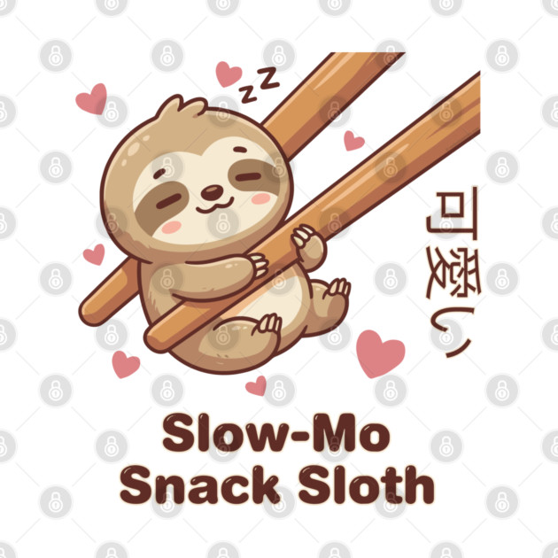 Cute Kawaii Sloth Chopstick Dumpling Cute Meme by creative