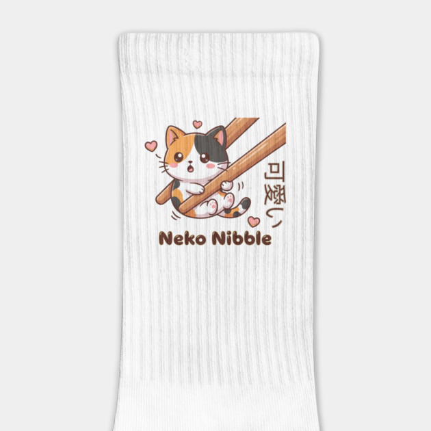 Cute Kawaii Kitten Chopstick Neko Nibble Calico Cat Meme by creative