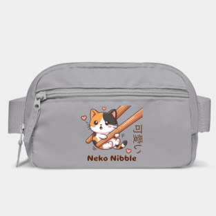 Cute Kawaii Kitten Chopstick Neko Nibble Calico Cat Meme Bag