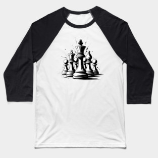 Chess Pieces Black and Baseball T-Shirt
