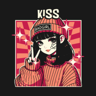 Kiss - Retro Anime Style T-Shirt