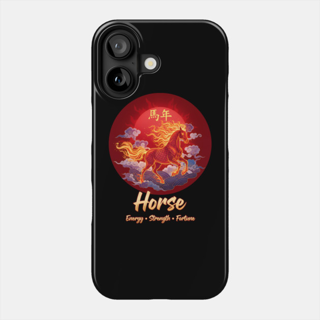 Year of the Horse  Chinese Zodiac Lunar New Year Fire Horse Phone Case by creative
