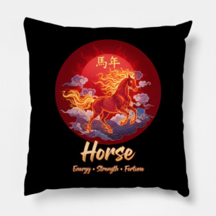 Year of the Horse  Chinese Zodiac Lunar New Year Fire Horse Pillow