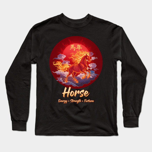 Year of the Horse  Chinese Zodiac Lunar New Year Fire Horse Long Sleeve T-Shirt by creative