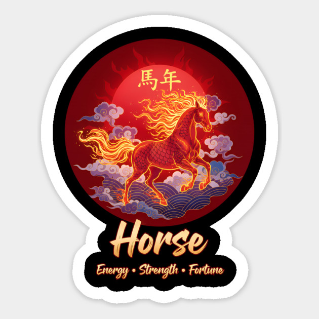 Year of the Horse  Chinese Zodiac Lunar New Year Fire Horse Magnet by creative