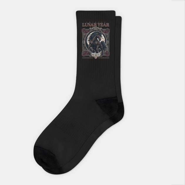 Chinese Lunar Year Horse Zodiac Vintage Astrology Design Socks by creative