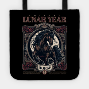 Chinese Lunar Year Horse Zodiac Vintage Astrology Design Tote