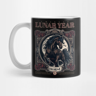 Chinese Lunar Year Horse Zodiac Vintage Astrology Design Mug