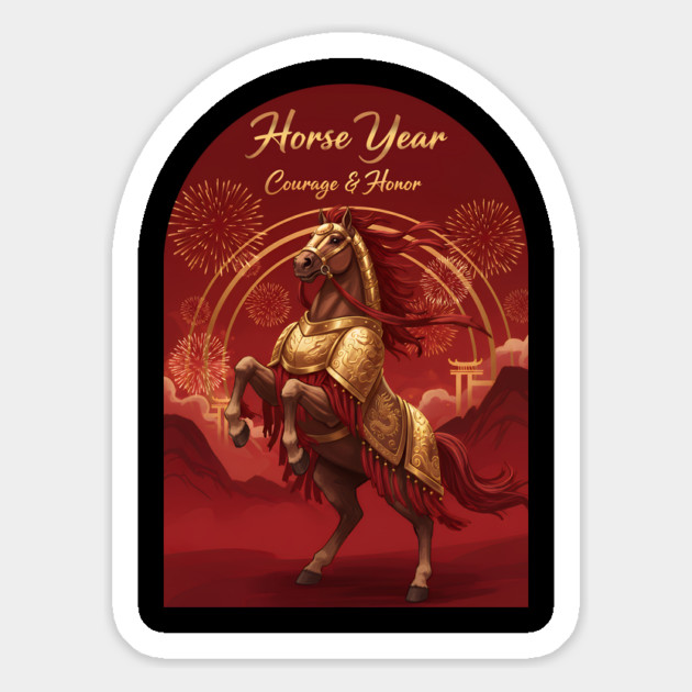 Year of the Horse Courage & Honor Chinese Zodiac 2026 Lunar New Year Magnet by creative