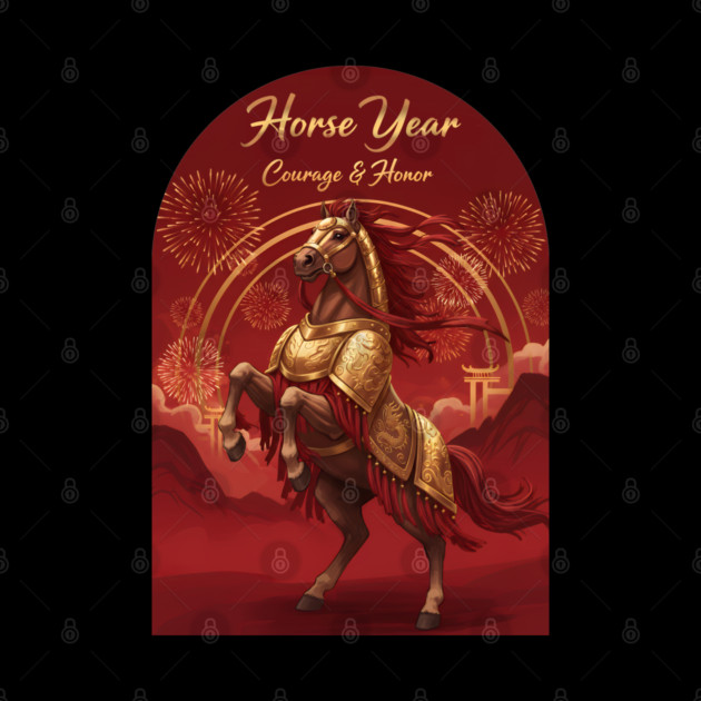 Year of the Horse Courage & Honor Chinese Zodiac 2026 Lunar New Year by creative