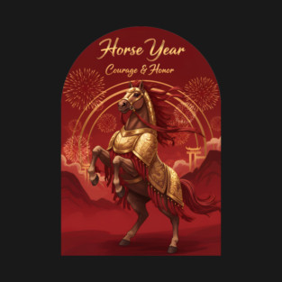 Year of the Horse Courage & Honor Chinese Zodiac 2026 Lunar New Year T-Shirt