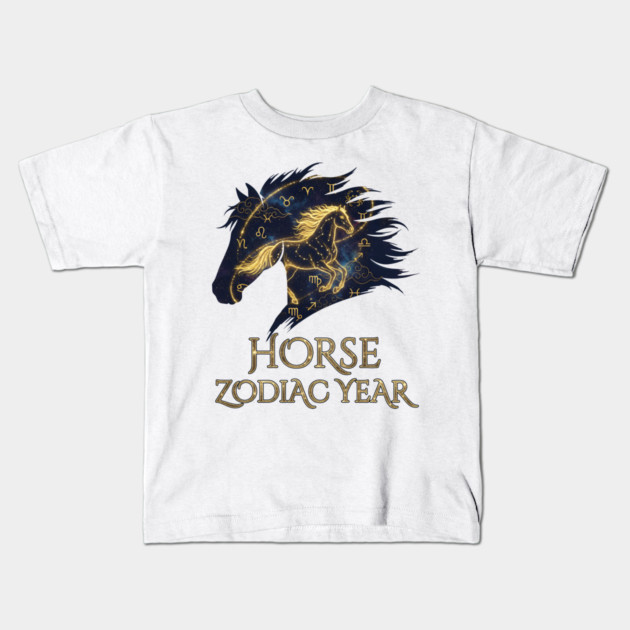 Horse Zodiac Year Astrology Constellation Chinese Sign for Lunar New Year Kids T-Shirt by creative