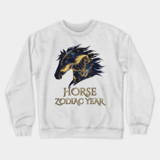 Horse Zodiac Year Astrology Constellation Chinese Sign for Lunar New Year Crewneck Sweatshirt