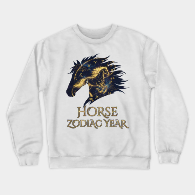 Horse Zodiac Year Astrology Constellation Chinese Sign for Lunar New Year Crewneck Sweatshirt by creative