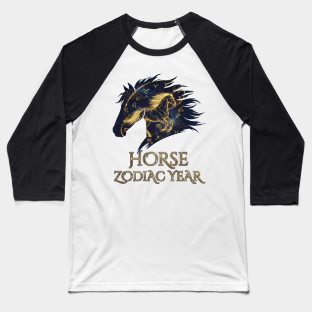 Horse Zodiac Year Astrology Constellation Chinese Sign for Lunar New Year Baseball T-Shirt by creative