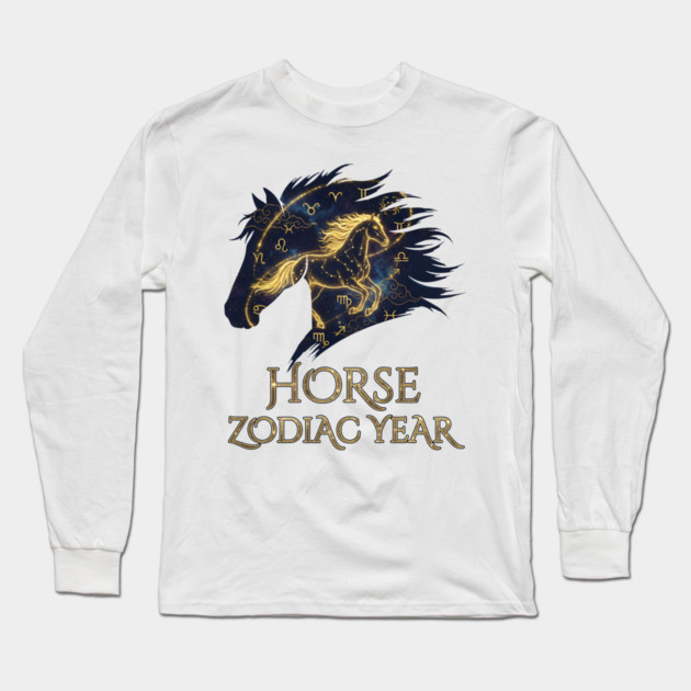 Horse Zodiac Year Astrology Constellation Chinese Sign for Lunar New Year Long Sleeve T-Shirt by creative